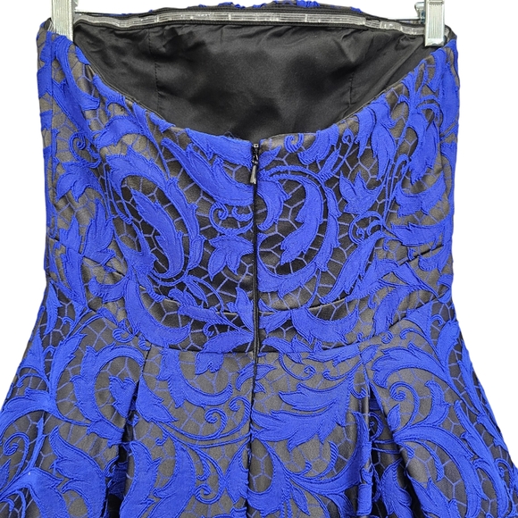 JS Collections Royal blue /Black Strapless High-low Party Dress Ballgown - Picture 12 of 17